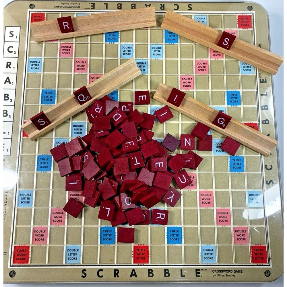 Scrabble Deluxe Edition Vintage 1989 Milton Bradley Board Game Complete